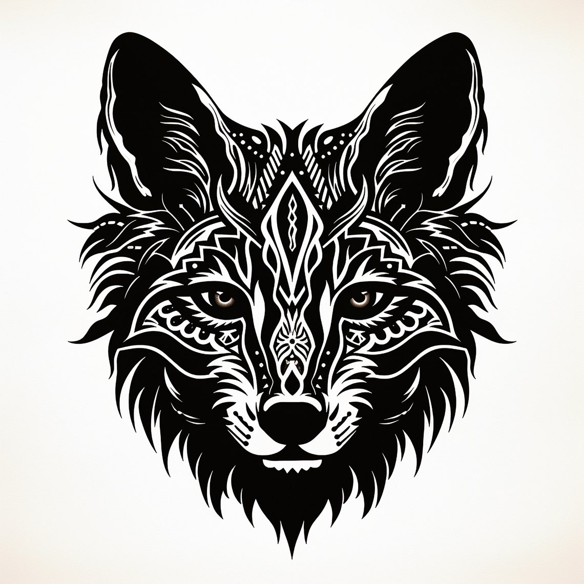 Coyote Black Line Clip Art, Printable Abstract Wildlife Animal Decalfor ...