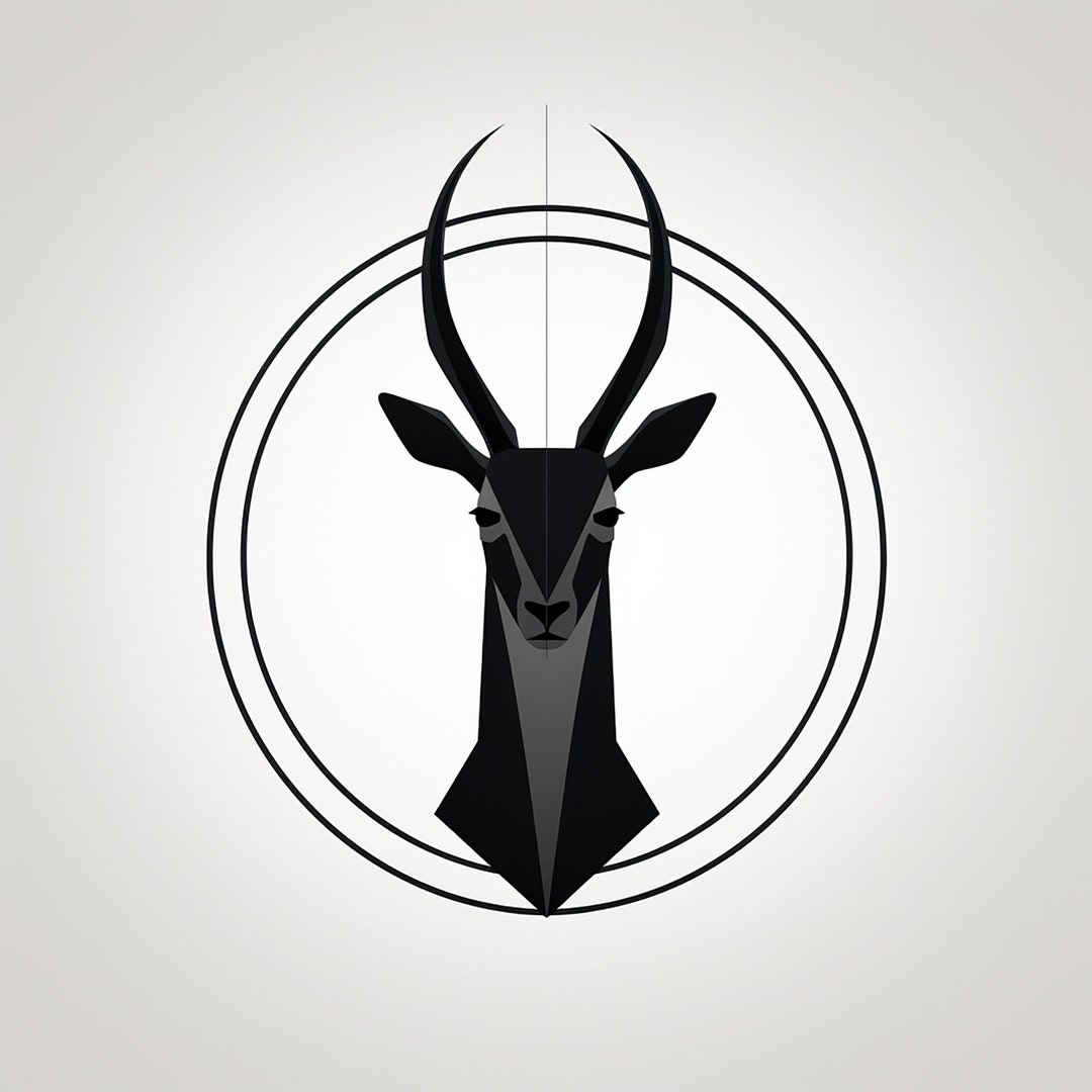 Antelope Minimalist Clip Art Illustration, Printable Wildlife Decal for ...