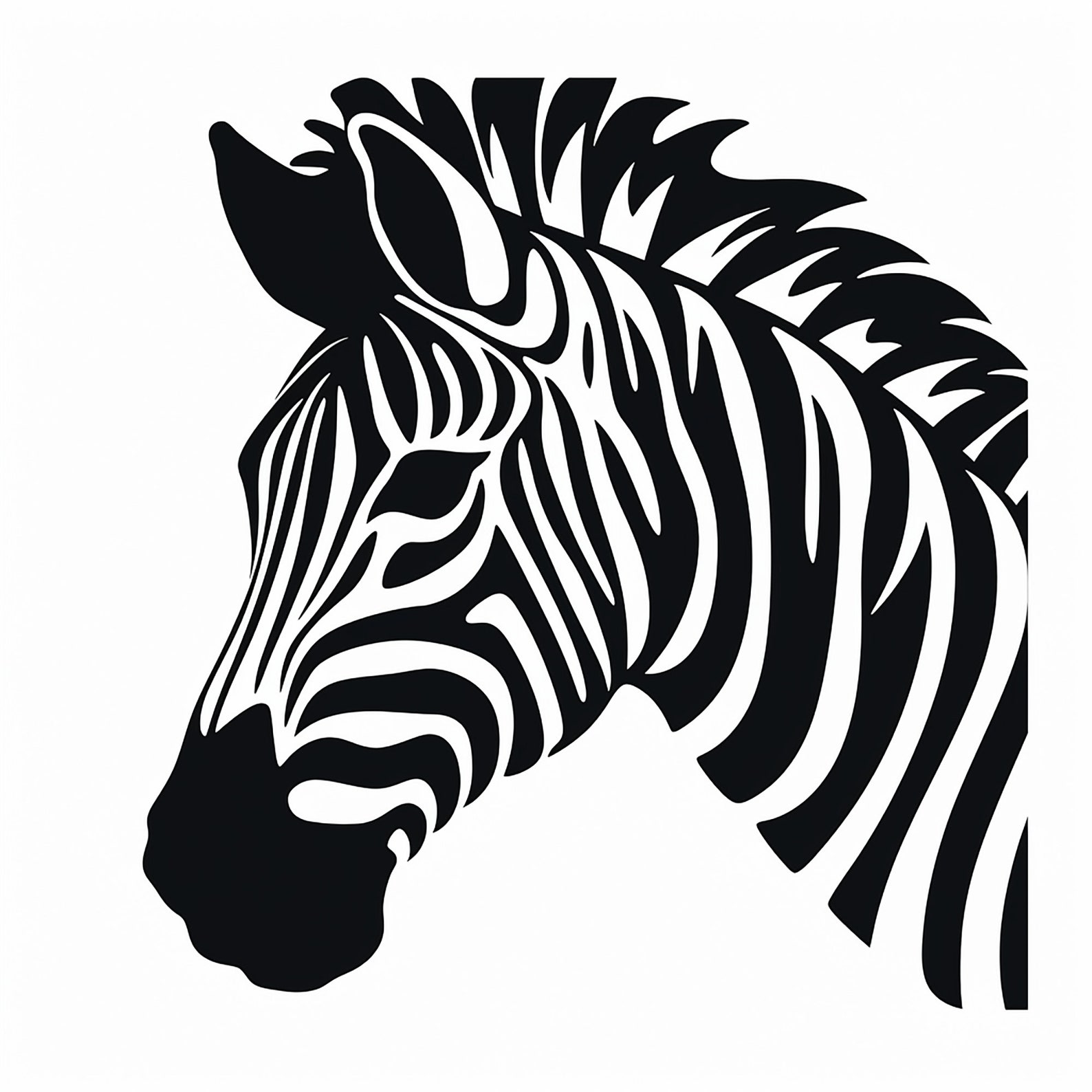 Zebra Clip Art, Printable Wildlife Animal Decal for Stencil, Sticker