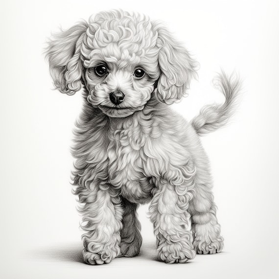 Black and white toy poodle sale