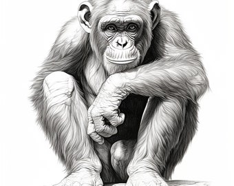 Retrato de chimpancé: Diseño de animales salvajes (PNG, JPEG)
