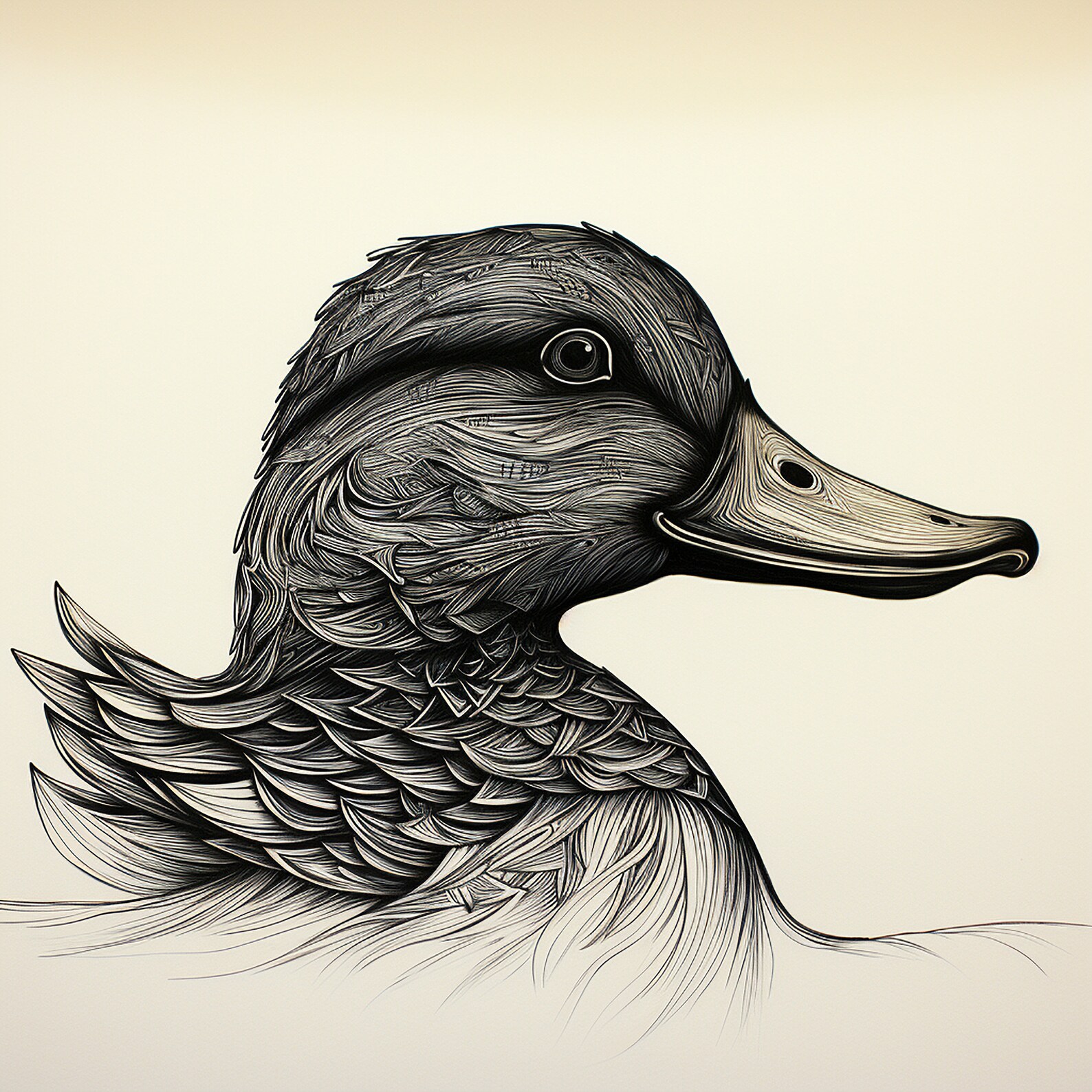 Abstract Duck Illustration: Stencil, Logo, Tattoo Design (PNG, JPEG) - Etsy