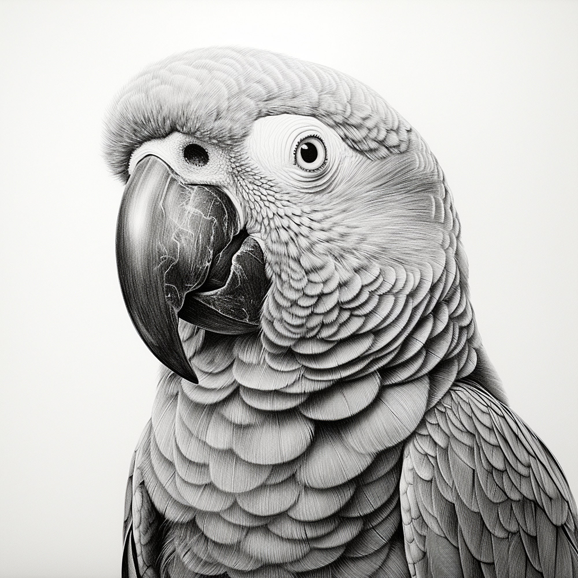 Parrot Fine Line Portrait, Printable Tropical Bird Illustration for Sticker, Stencil, Coloring Page, Tattoo, Logo - Etsy parrot-fine-line-portrait-printable-tropical-bird-illustration-for-sticker-stencil-coloring-page-tattoo-logo-etsy