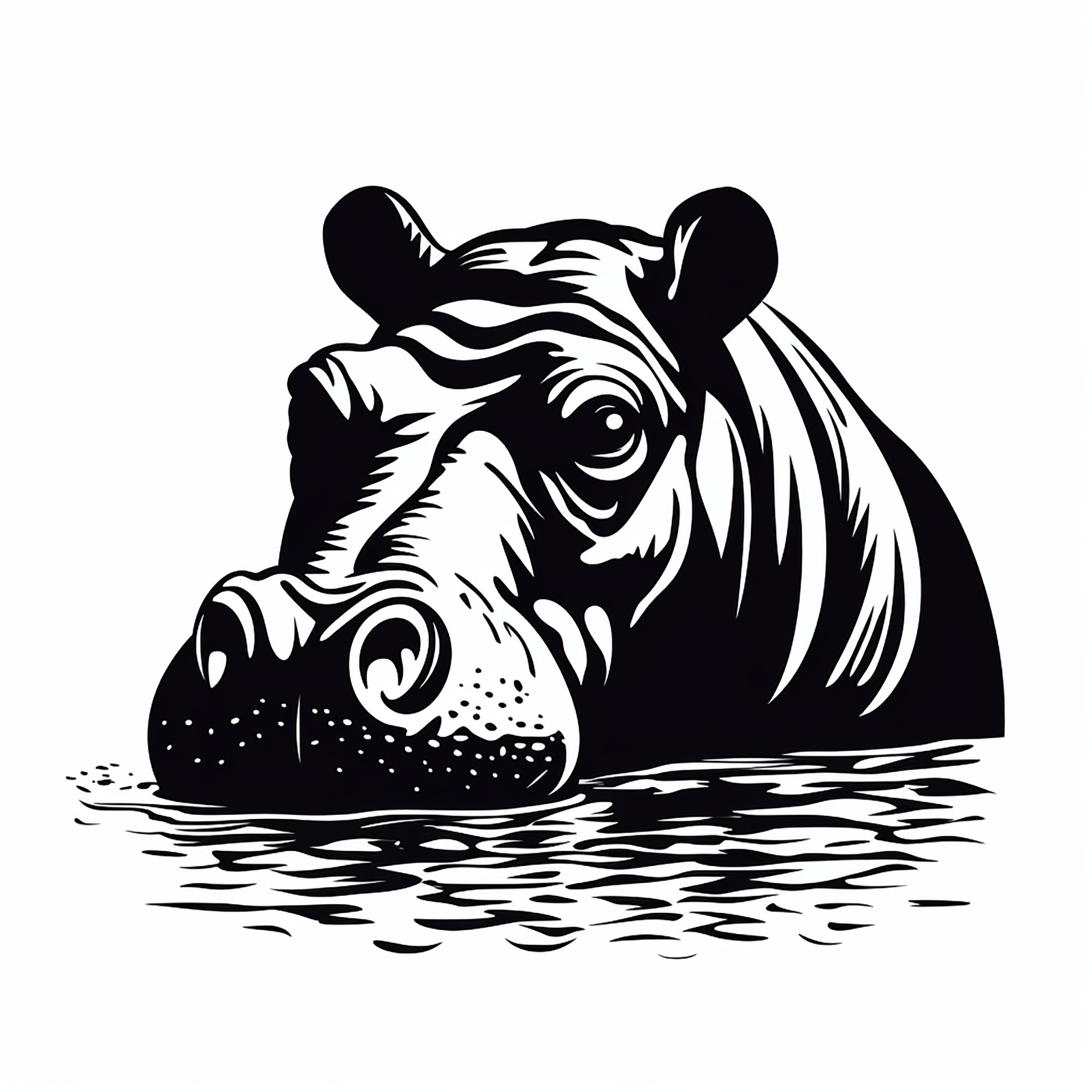 hippo-clip-art-printable-wildlife-animal-decal-for-sticker-stencil-logo-tattoo-woodburning-cricut-diy-wall-art-vector-crafts-etsy