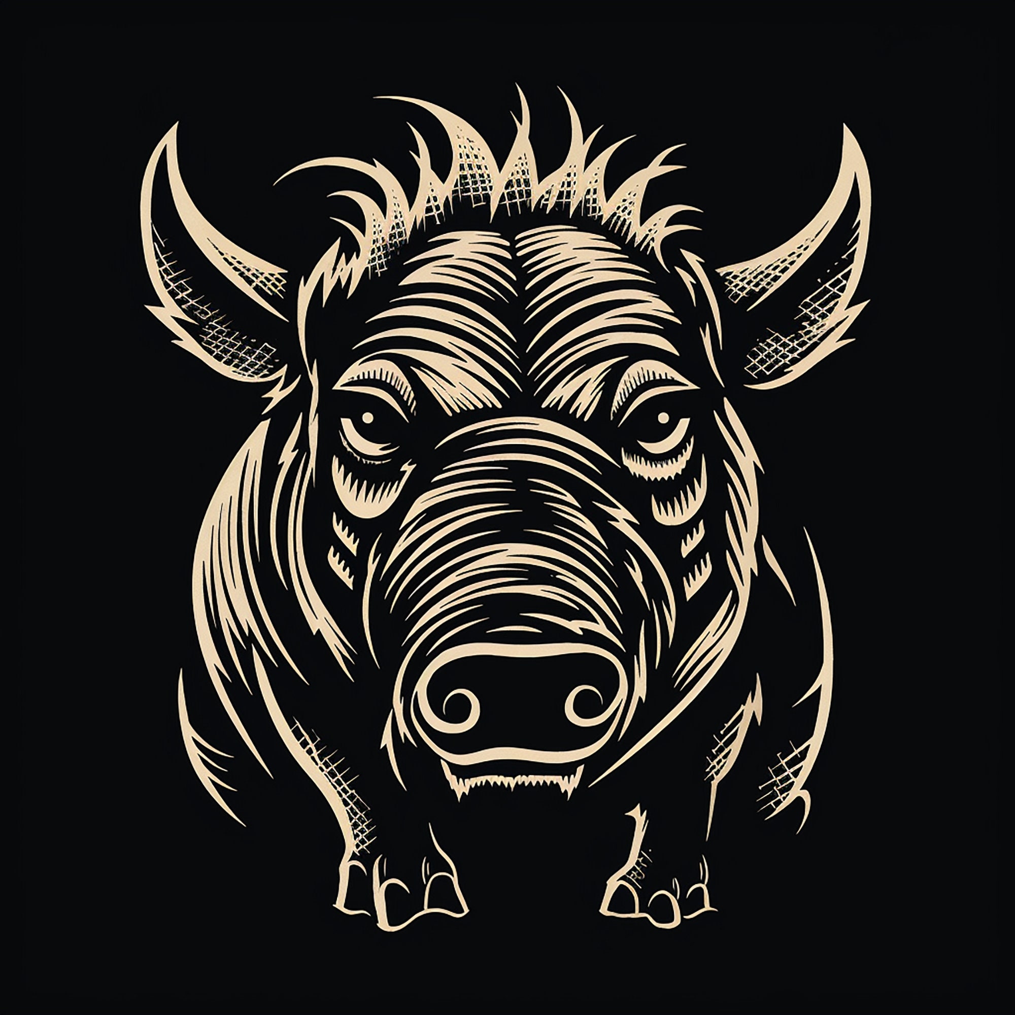 Abstract Warthog Clip Art Illustration Printable Warthog - Etsy