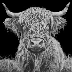 Highland Cow Clip Art: Animal Tattoo & Logo Design (Digital Download) image 2