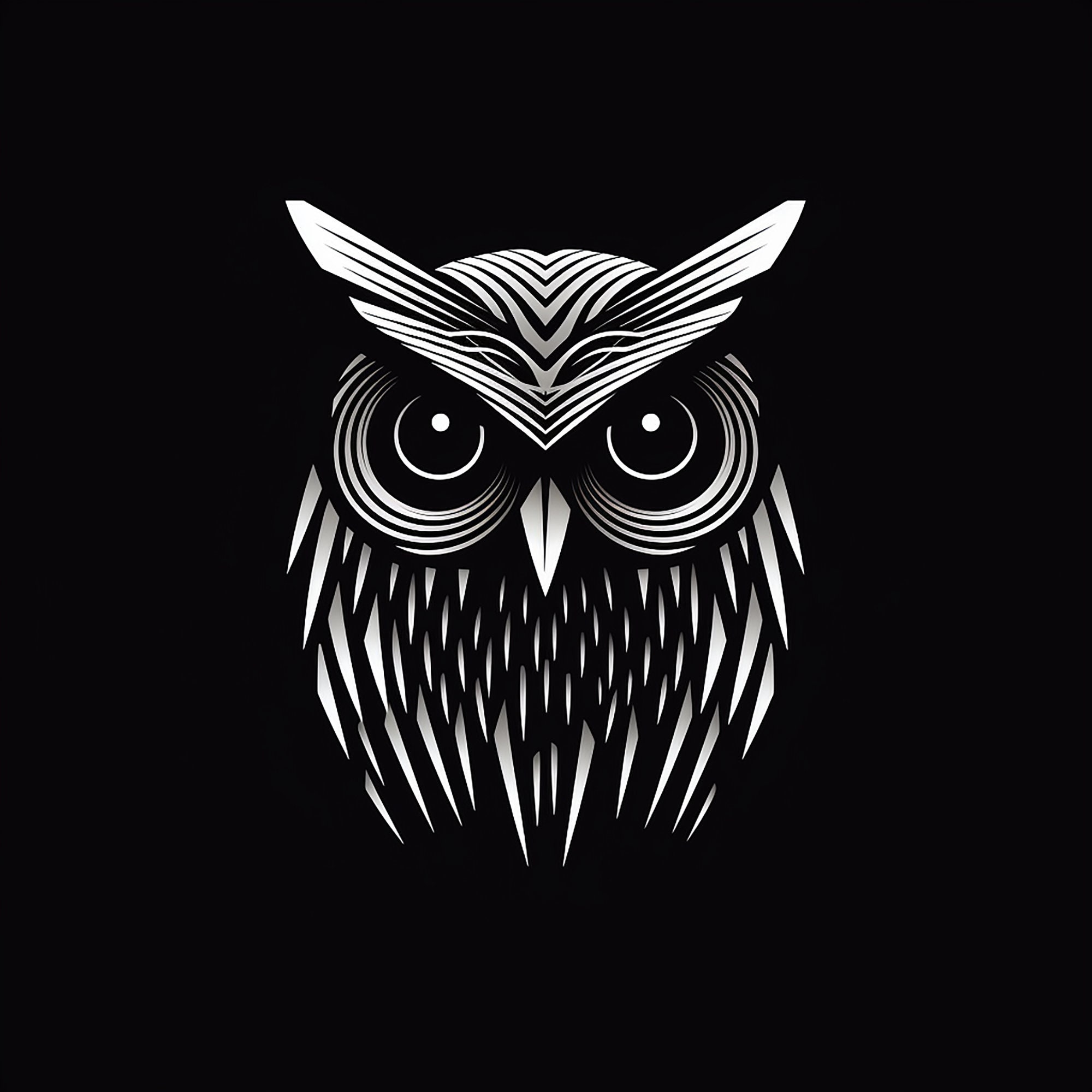 Minimalist Owl Clip Art: Wildlife Illustration (Digital Download)