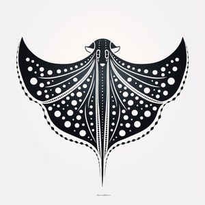 Stingray clip art, Abstract Ocean Animal Design, Printable sting ray stencil, sticker, logo, decal, wall decor