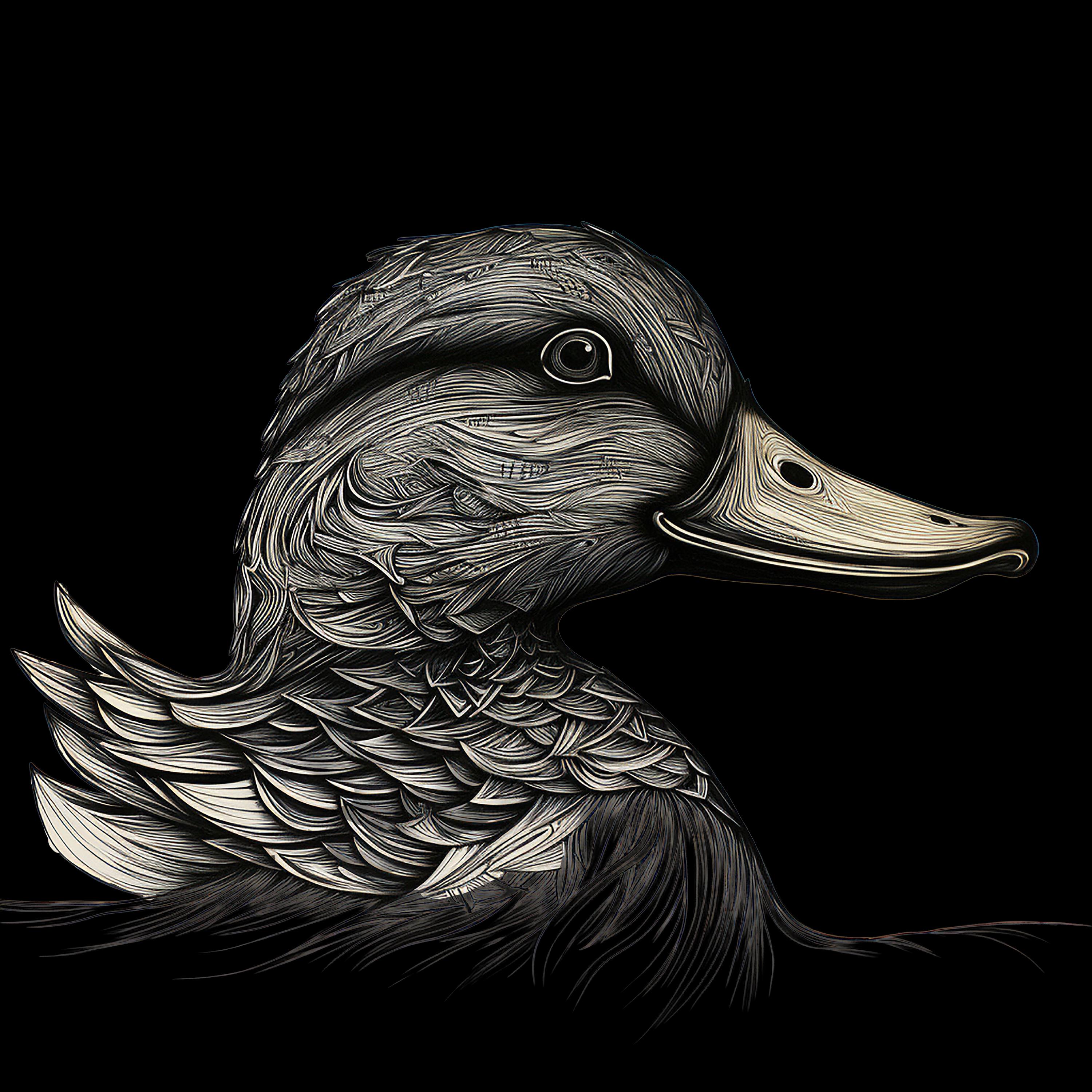 Abstract Duck Illustration: Stencil, Logo, Tattoo Design (PNG, JPEG) - Etsy