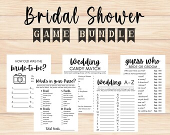 Bridal Shower Game Bundle, Digital Download, Printable Activities