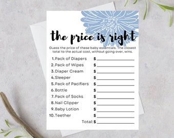 The Price Is Right Baby Boy Shower Game Digital Download