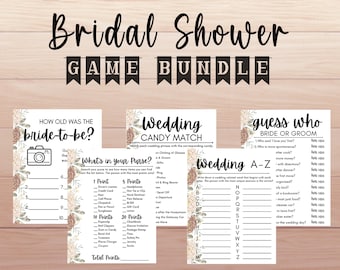 Bridal Shower Game Bundle, Digital Download, Printable Activities