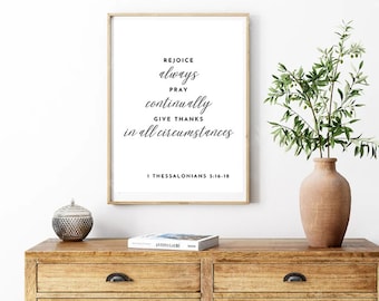 1 Thessalonians 5:16-18 Scripture Verse Digital Download