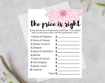 The Price Is Right Baby Girl Shower Game Digital Download