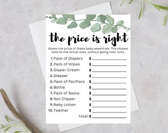 The Price Is Right Baby Shower Game Digital Download