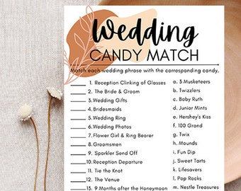 Candy Match Bridal Shower Game Digital Download