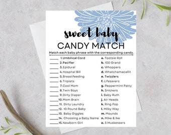 Candy Match Baby Boy Shower Game Digital Download