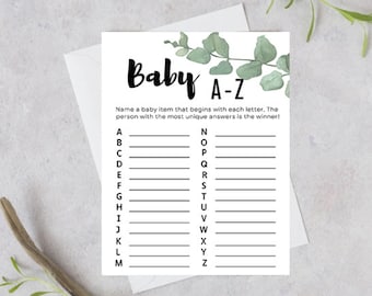 A-Z Baby Shower Game Digital Download