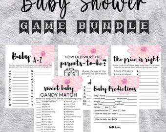 Baby Girl Shower Game Bundle, Digital Download, Printable Activities