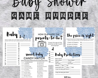 Baby Boy Shower Game Bundle, Digital Download, Printable Activities