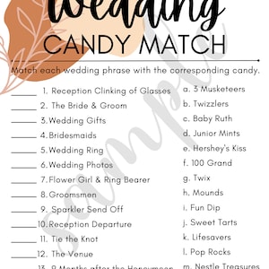 Gra Candy Match Bridal Shower do pobrania w wersji cyfrowej zdjęcie 2