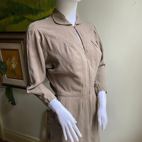 1940's Vintage WWII utilitarian everyday workwear dress