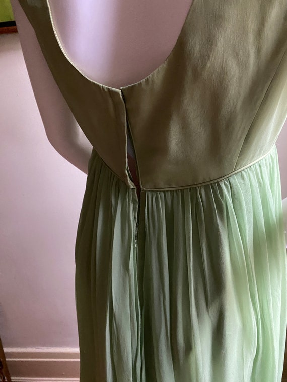 1960's green chiffon formal evening gown - image 5