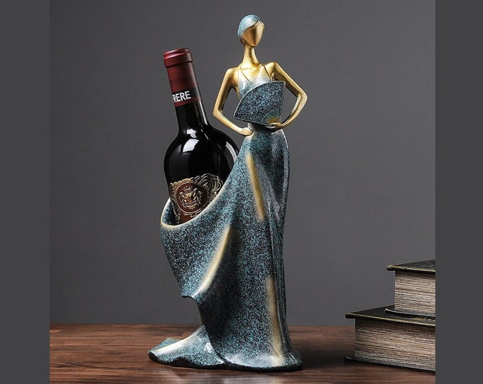 Damen Modell Weinregal Statue Wein Flaschenhalter | Kollektion für Esszimmer und Wohnkultur | Perfektes Geschenk für Frauen Jahrestag Geschenke