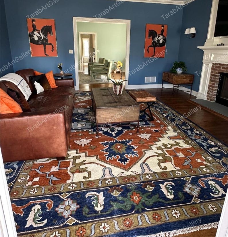 Hand Knotted Serapi Rug - Thumbnail 3
