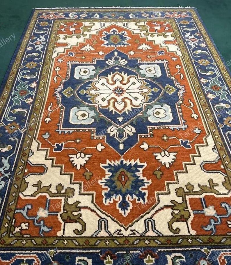 Hand Knotted Serapi Rug - Thumbnail 2