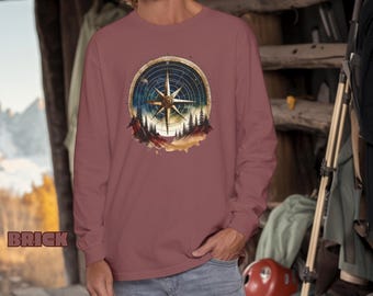 Adventure Awaits Long Sleeve T-Shirt: Starry Sky Camping Apparel