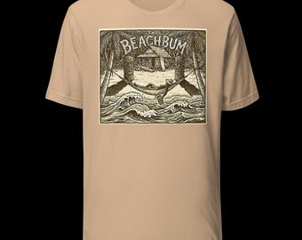 Camiseta Tiki Vintage "The Beachbum" / Regalo para amantes de los cócteles de surf / Camiseta Bella Canvas 100 % algodón