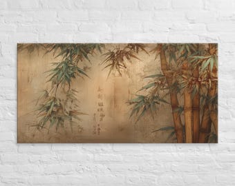 Impresión en lienzo de bambú zen: arte mural de inspiración japonesa