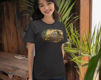 Camiseta JetsonsAge, camiseta de ciudad futurista, camiseta de viaje de ciencia ficción, camiseta retrofuturista, camiseta de monorraíl con dron eVTOL, regalo para amantes de la tecnología.
