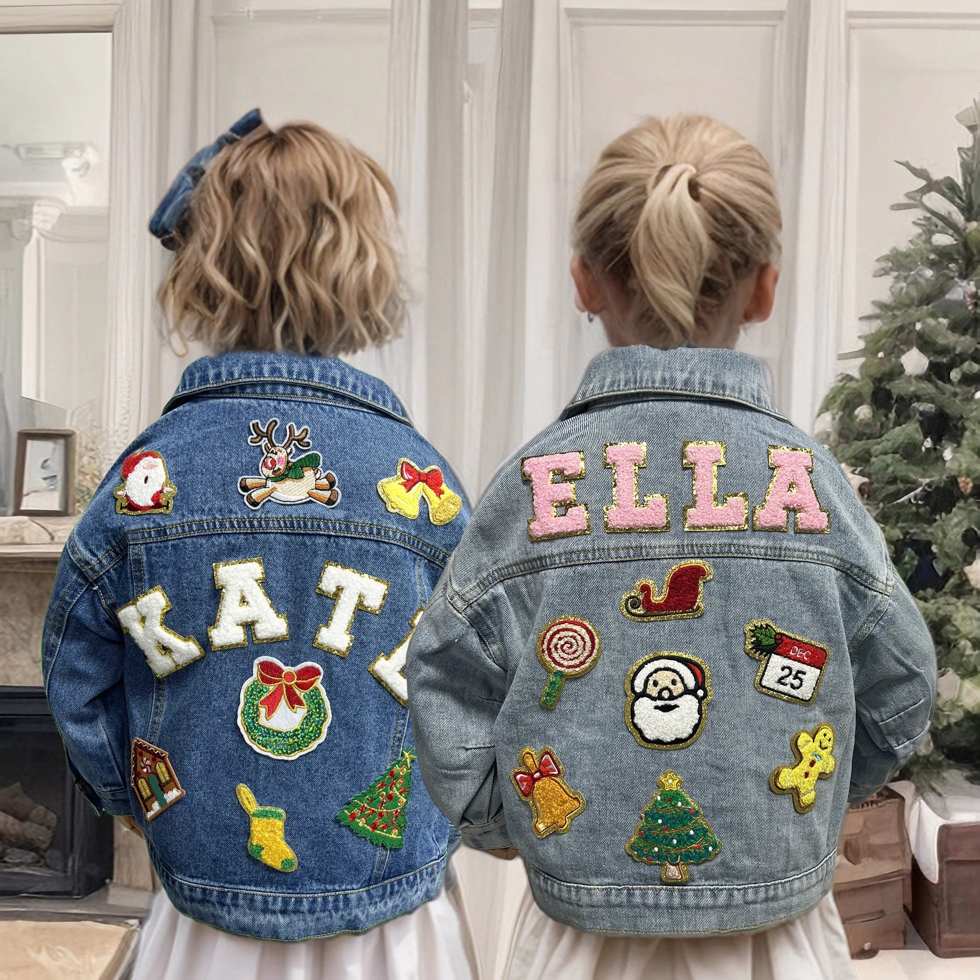 Patch Jacket for Kids | Custom Denim Jacket with Patches - Little Chicken SM 8 - 10 / Light Wash Denim