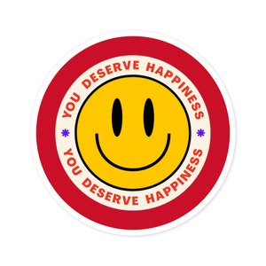 Smiley Face Happiness Round Stickers