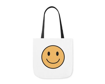 Happy Face Canvas Tote Bag