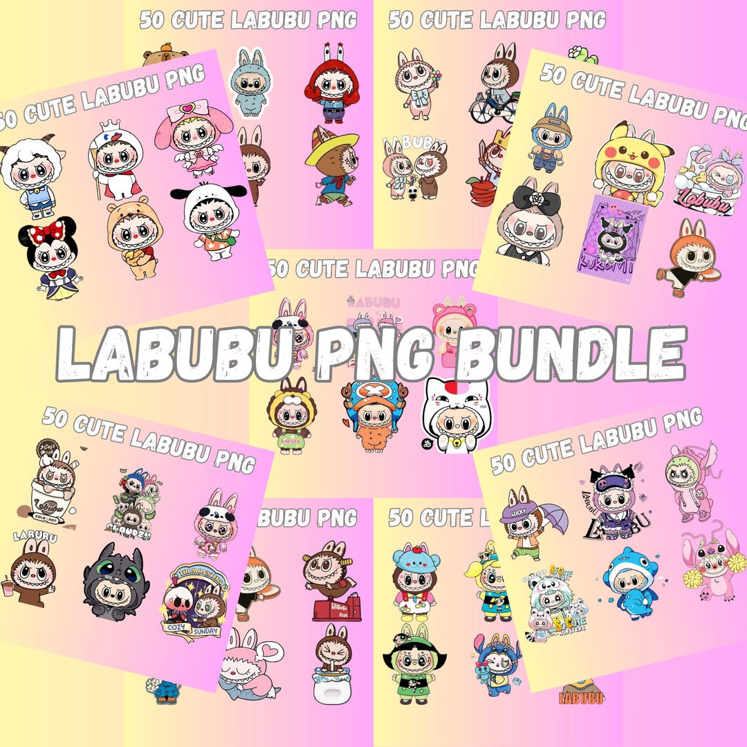 Downloadablw Sticker Design Labubu Bundle | 200+ Unique Designs | Digital Download | Sticker Design ...