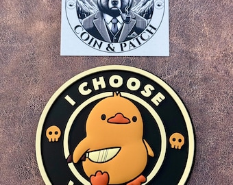 I Choose Violence Duck - PVC Patch - Funny - Morale - Hook & Loop - Patch for Back Packs, Bags, Uniforms, Vests and more - Tactical - Humor