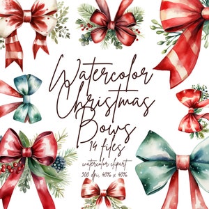 Aquarell Weihnachten Schleife Clipart Roter Stoff Schleife Clipart Weihnachten Band Clipart Schleife Illustration | PNG, Kommerzielle Nutzung, Sofortiger Download