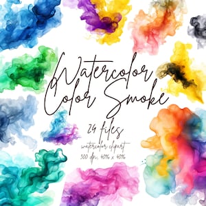 Aquarell Farbe Rauch Clipart Bunte Transparenten Hintergrund Rauch Overlays Bunte Rauch PNG | PNG Kommerzielle Nutzung Sofort Download