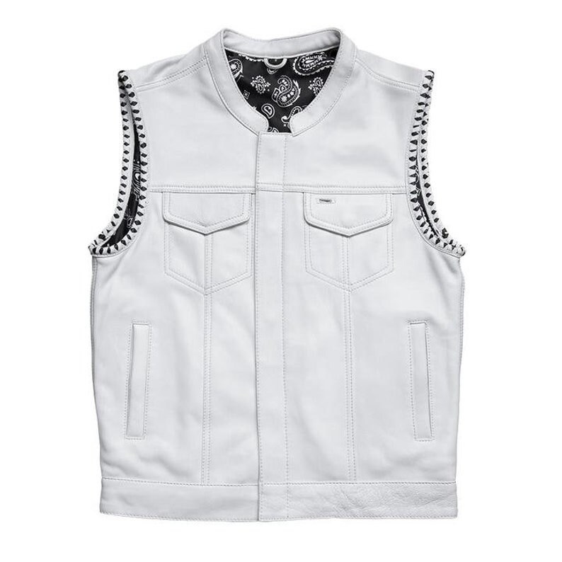 Skintan Leather Classic Cut-Off Outlaw Vest - Opie - Dark Fashion Clothing