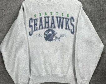 80s Vintage Seattle Seahawks 50/50 Blend Sweatshirt Size XL 