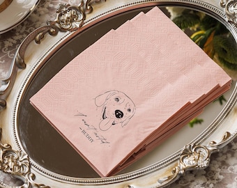 Custom Wedding Pet Napkins Beverage Napkins Cocktail Napkins Party Napkins Custom Hot Stamping Engagement Party