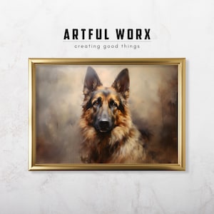 German Shepherd Wall Art Print | Gift for German Shepherd Lover | Dog Decor | Wall Art | Dog Breed Art Painting | Trendy Wall Art Decor #146