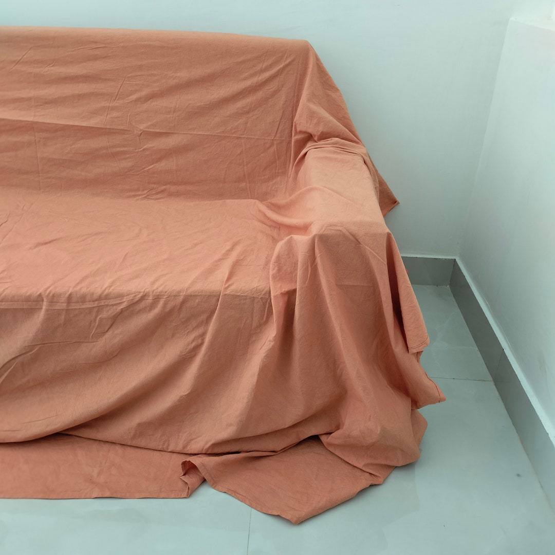 Linen Couch Cover / Linen Drop Cloth Couch Cover / Sectional Etsy