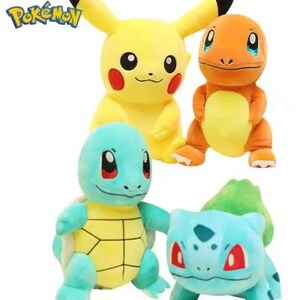 Figura de peluche de Pokémon Pikachu, Charmander, Bulbasaur y Squirtle, modelo de anime, regalo de cumpleaños para niños, regalo de anime para niños