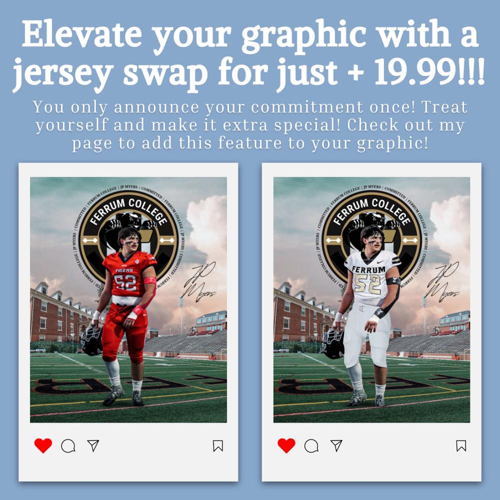 Commitment Graphic, Custom College Graphic, College Commit, College ...