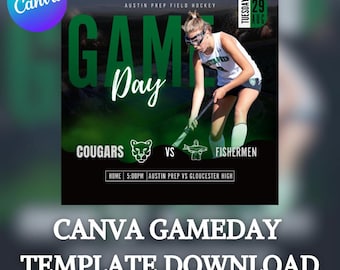Customizable Game Day Social Media Canva Template (Canva Pro Required)