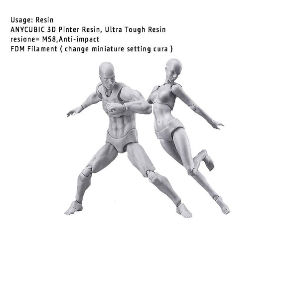 Movable Action Figure Model: Male & Female Mannequin STL (Digital Download)